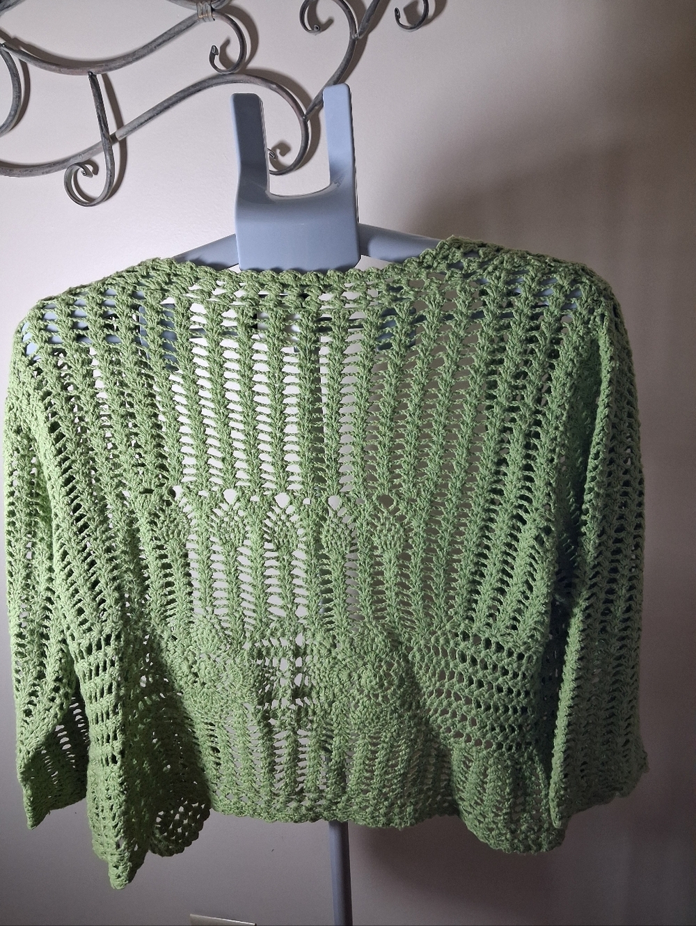 ONE RESOURCE Boho Crochet Sweater Shrug/Button Cardigan Green Size Womens L - Picture 2 of 4